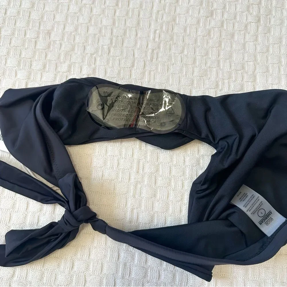 NWT Good American Size 2XL Black Hip Hug Ties at Side Bottom Bikini
